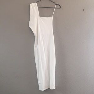 Marcella Moda White One Shoulder BodyCon Dress